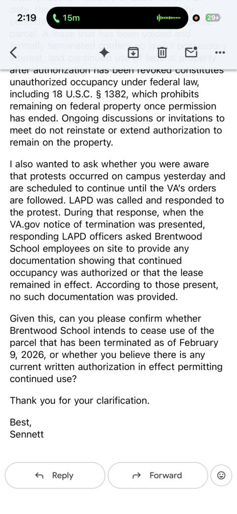 Brentwood School emails