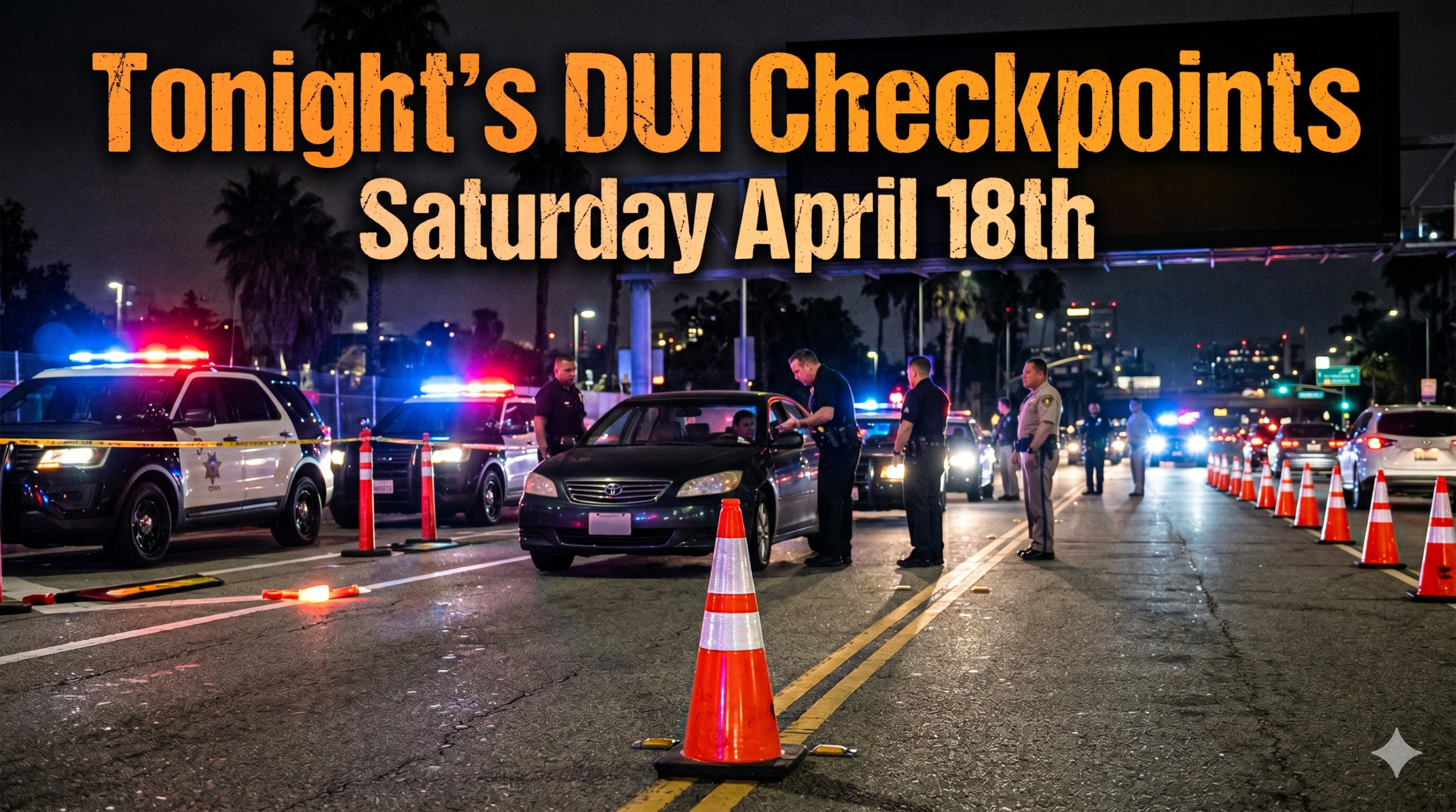 dui checkpoints saturday april 18th 2026